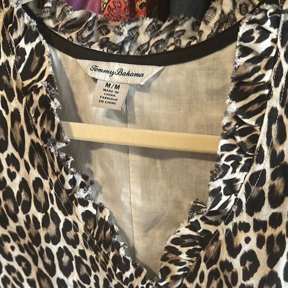 Tommy Bahama Black and White Ruffled Mini Dress medium - Picture 3 of 3